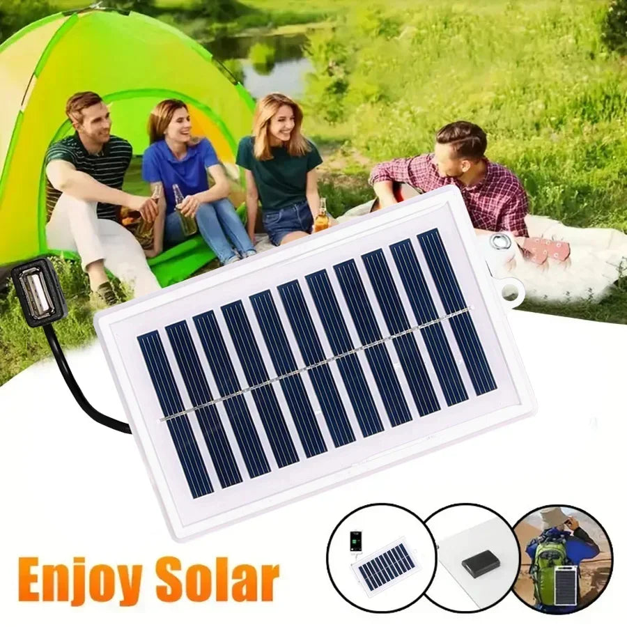 Portable Solar Charger with USB Output – Compact Solar Panel for Camping, Travel, Flashlights & Fans