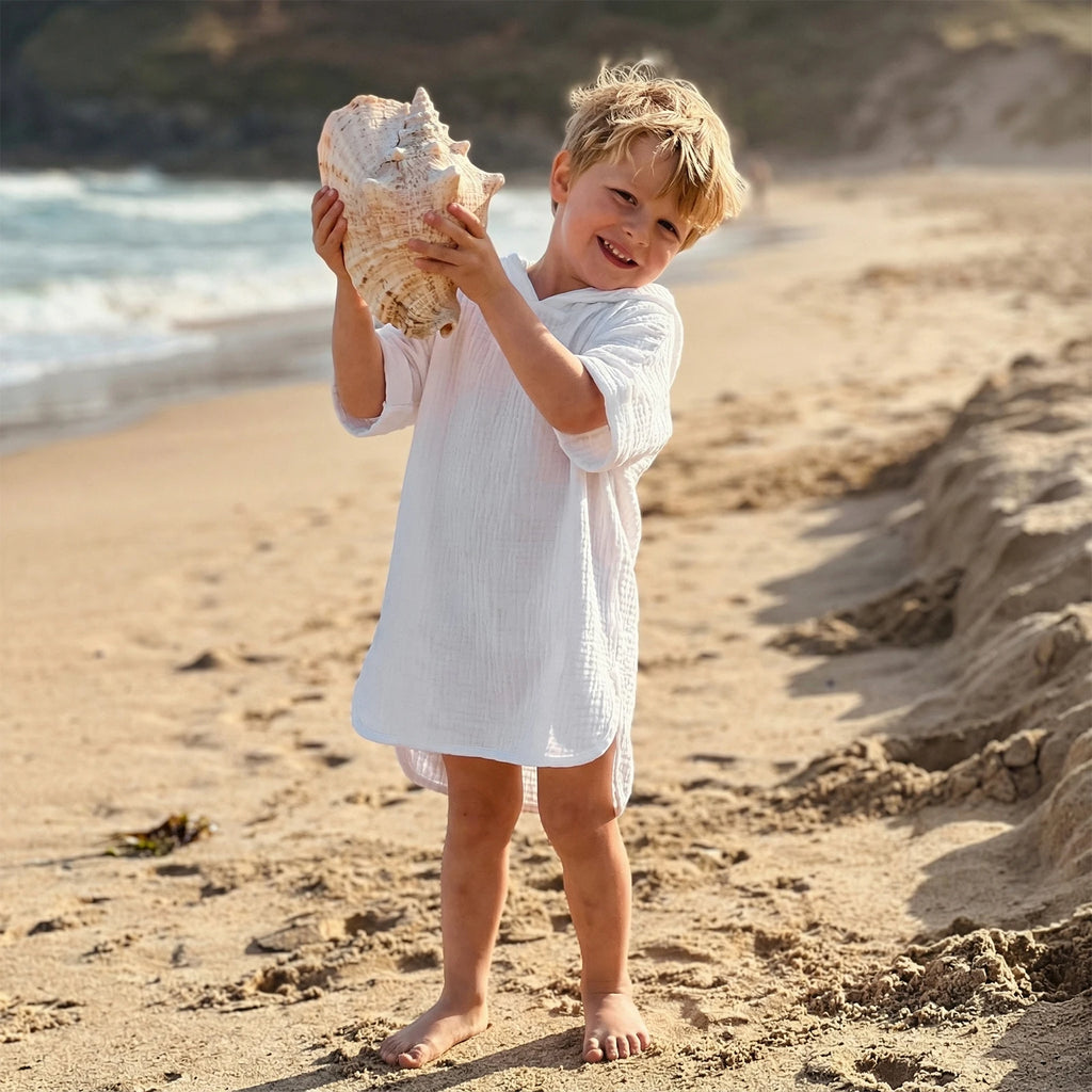 Kids Hooded Swim Cover-Up – Toddler Beach Towel Poncho for Boys & Girls