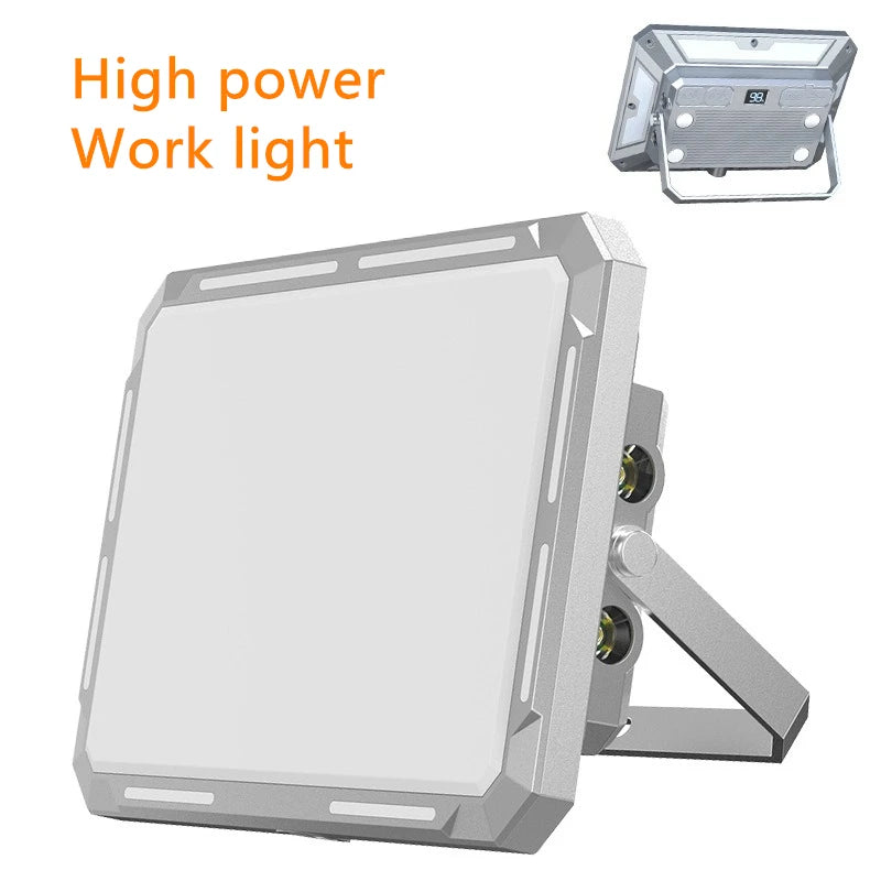 Multi-Function LED Work & Camping Lamp – Infinite Dimming, USB-C, Power Bank