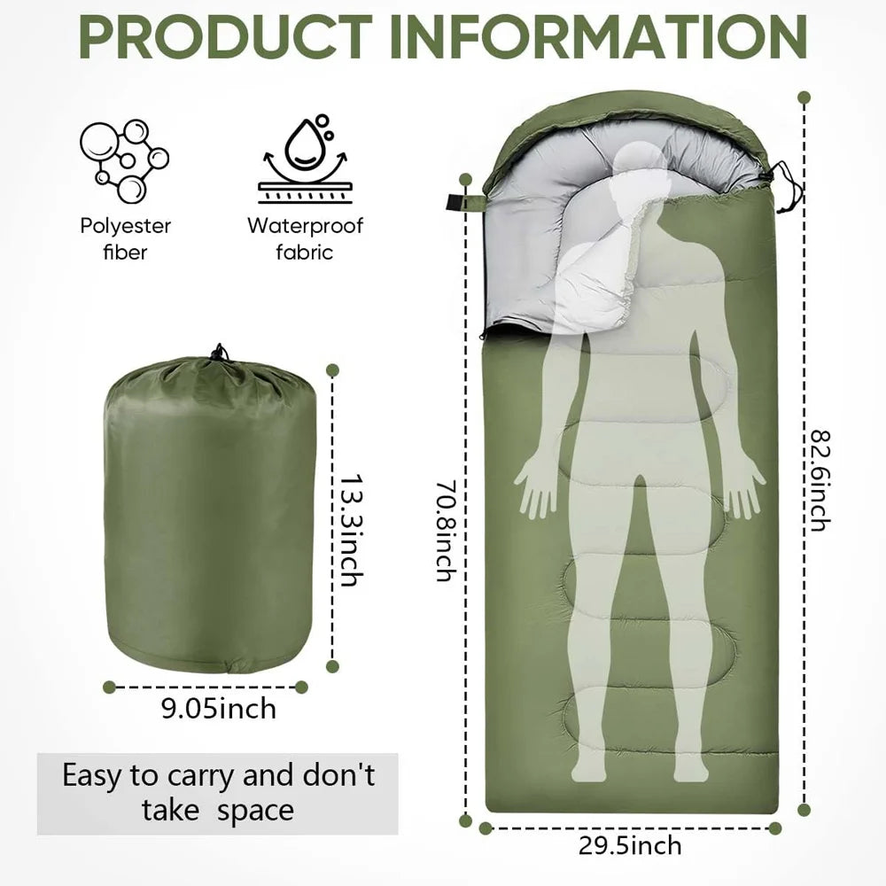 4-Season Waterproof Envelope Sleeping Bag
