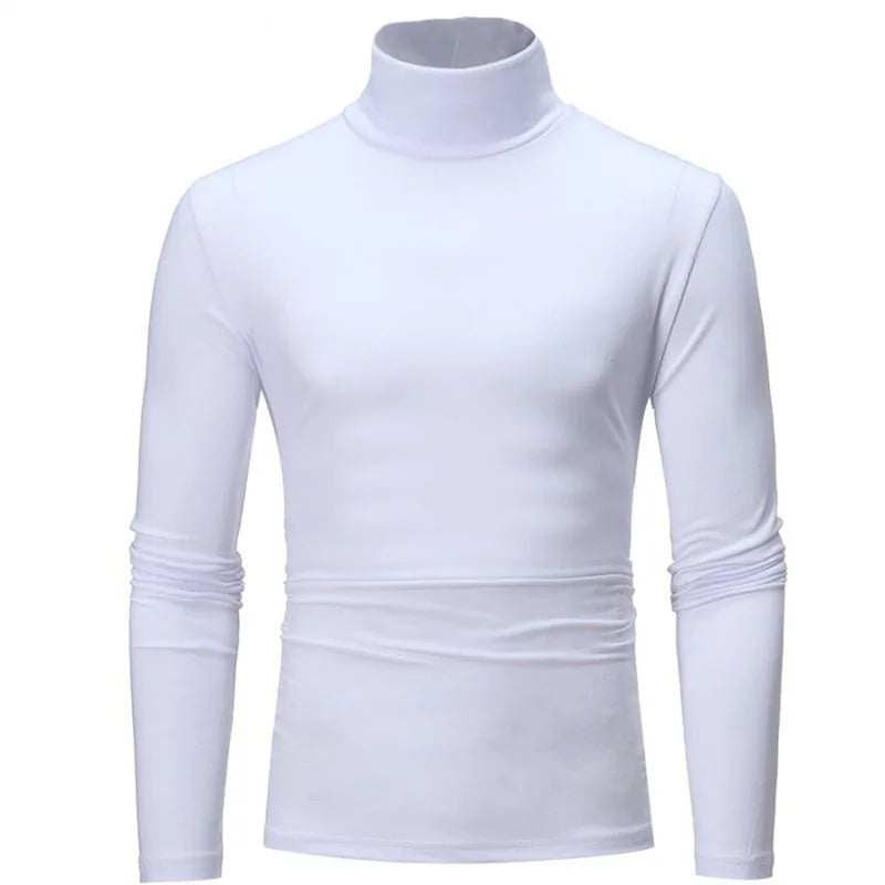 Men's Thermal Long Sleeve Top – Slim Fit High Neck Base Layer for Winter