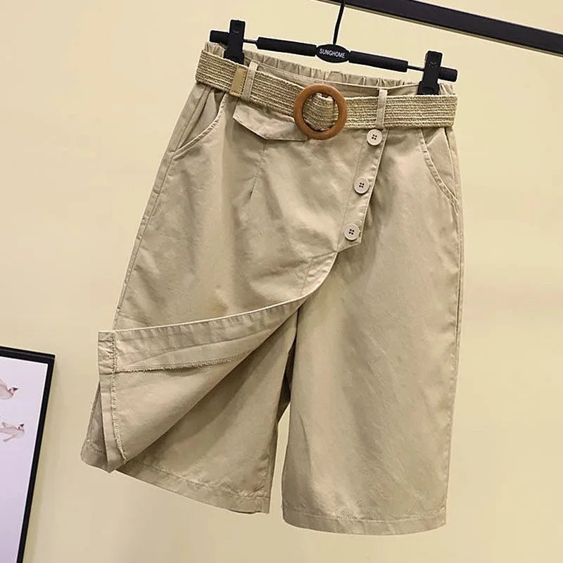 Women's High Waist Wide Leg Culotte Shorts – Korean Fashion Casual Shorts | M–XXXL