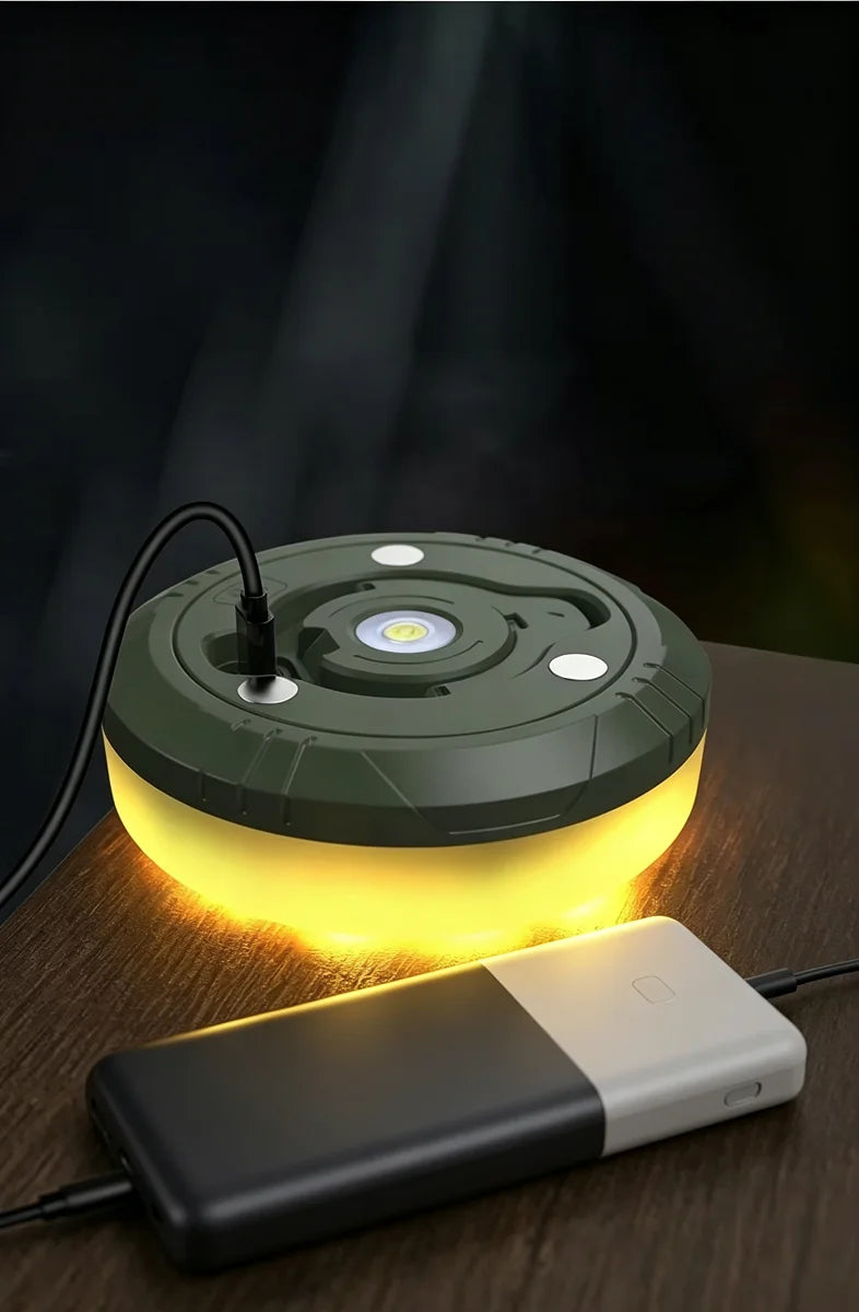 10M LED Camping Reel Strip Light — Rechargeable, Magnetic, Power Bank Function | Tent & Outdoor Atmosphere Light