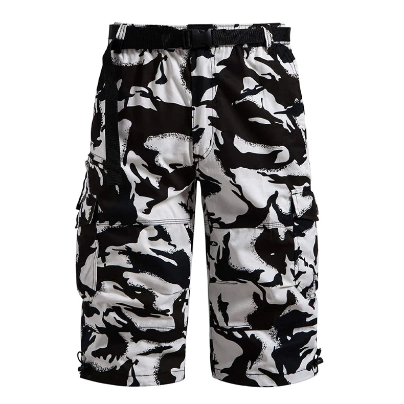Men's 3/4 Cotton Cargo Shorts with Belt — Zipper Fly, Knee Length | Hiking, Camping & Outdoor Wear