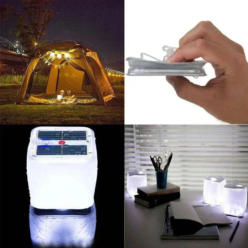 Solar Inflatable Camping Light – LED Lantern with Frosted Panel for Hiking, Camping & Emergencies