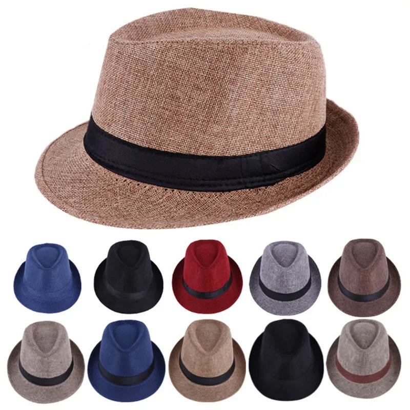 Men's Classic Fedora Hat – Cotton Linen Sun Visor