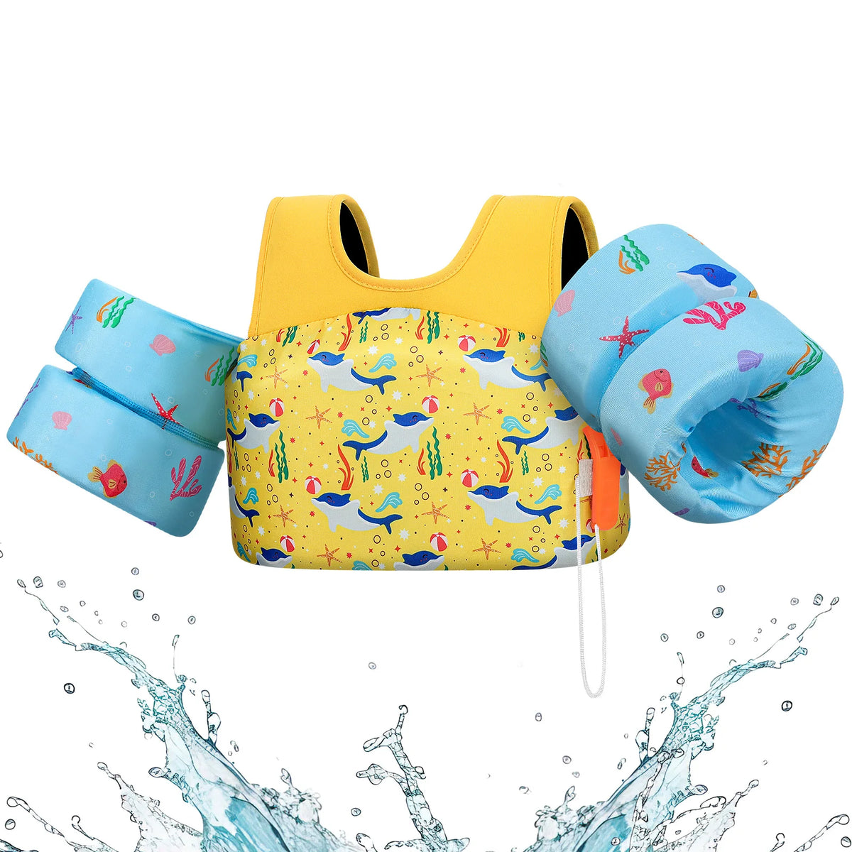 Kids Foam Life Vest & Swim Float | Children's Safety Swim Jacket with Whistle for Ages 3–13