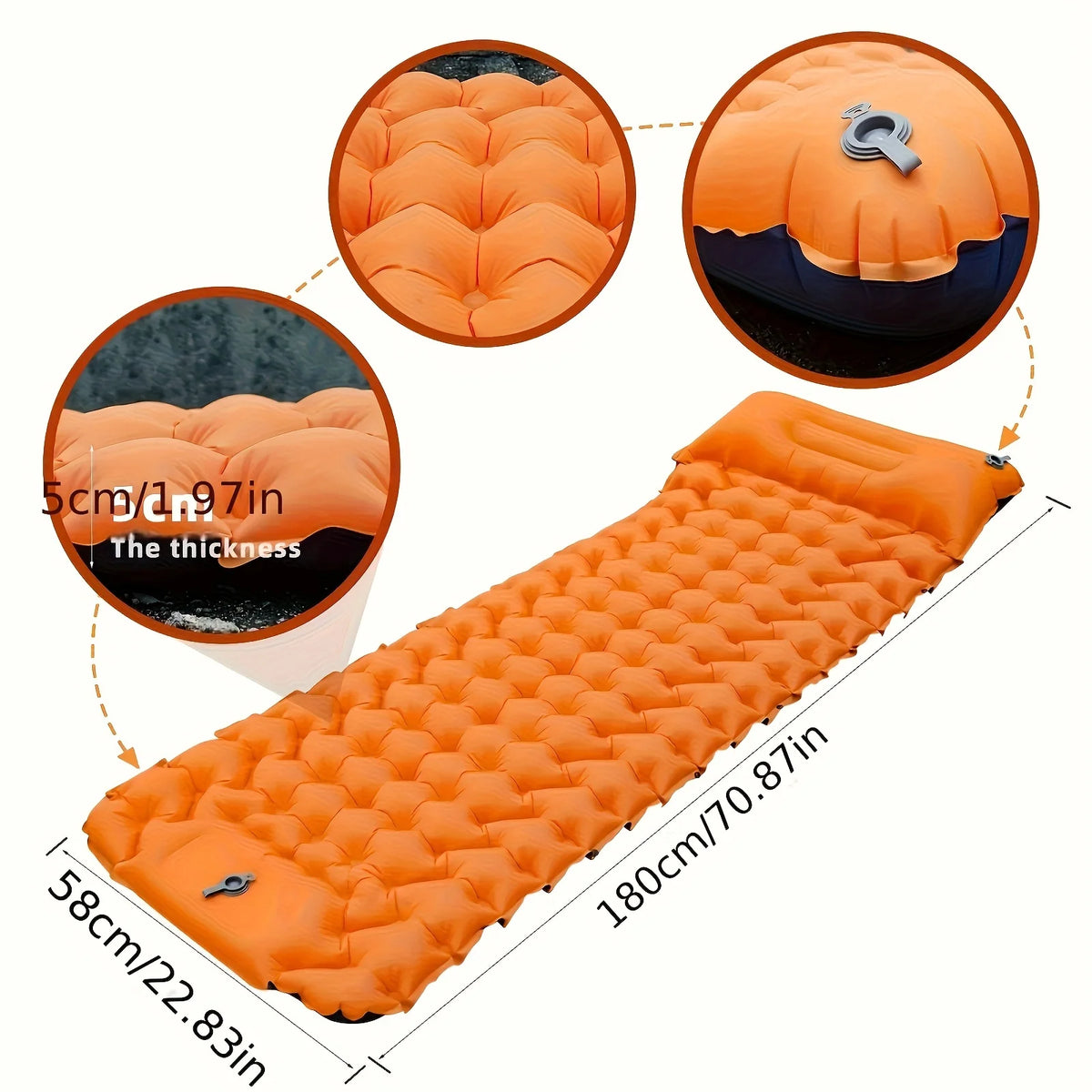 Inflatable Camping Mattress with Pillow