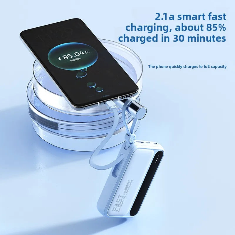 Power Bank with Built-in Cables – 10000mAh / 20000mAh Digital Display | White, Blue, Purple, Black