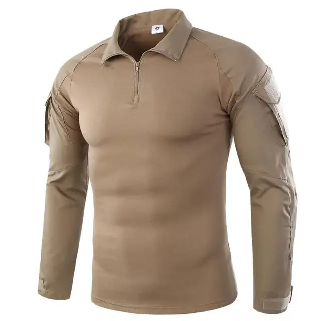 Men's Tactical Military Long Sleeve Hiking T-Shirt — Moisture-Wicking, CP Camo Style | Hunting, Climbing & Outdoor