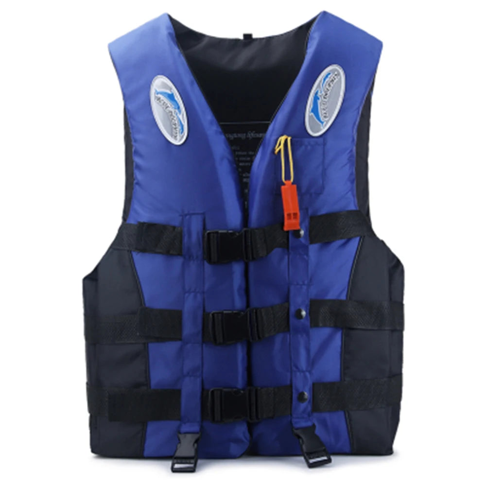 Life Jacket with Whistle | Adjustable Buoyancy Vest | Kids & Adults | S–XXL | 5 Colours