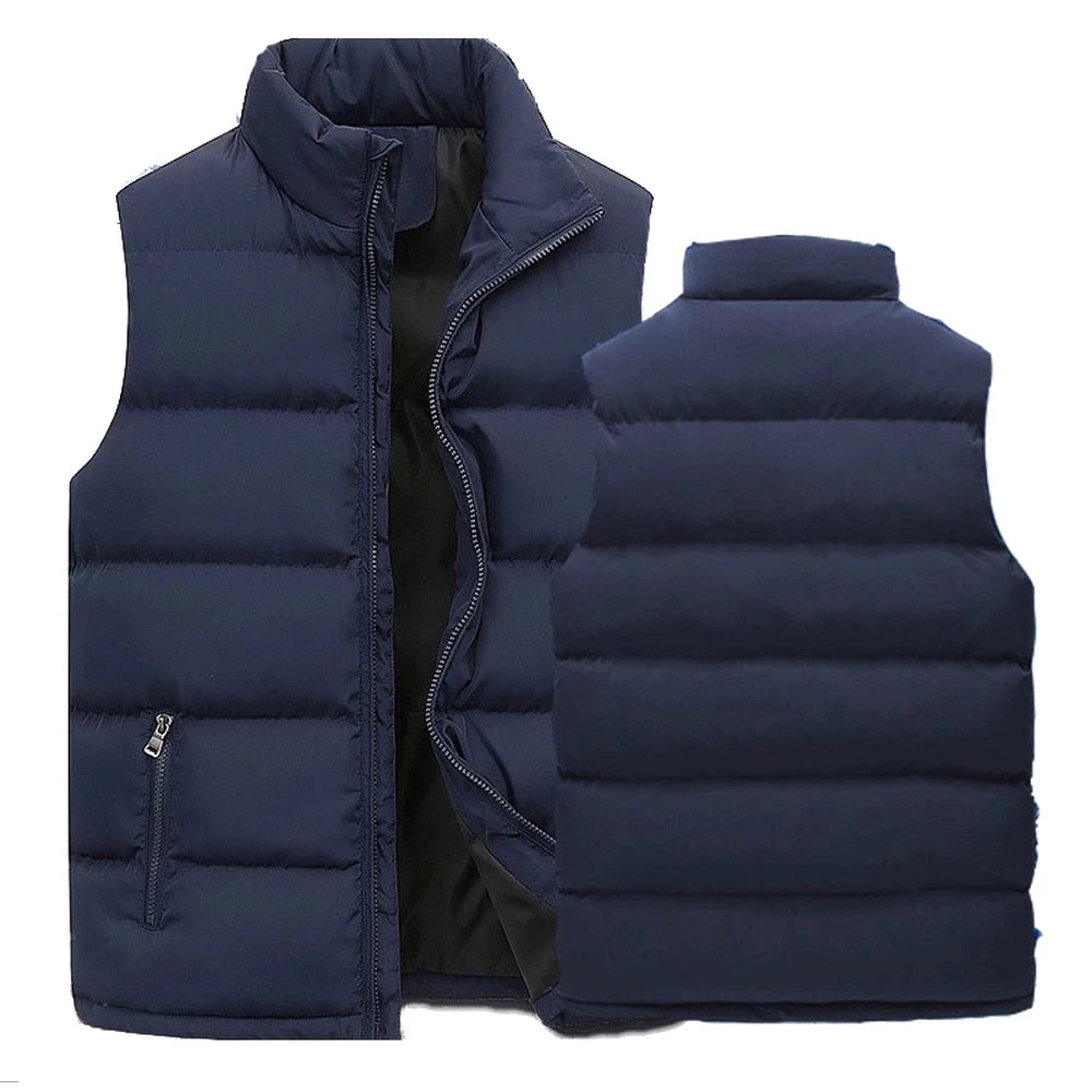 Men's Warm Sleeveless Vest Jacket | Waterproof Zipper Waistcoat