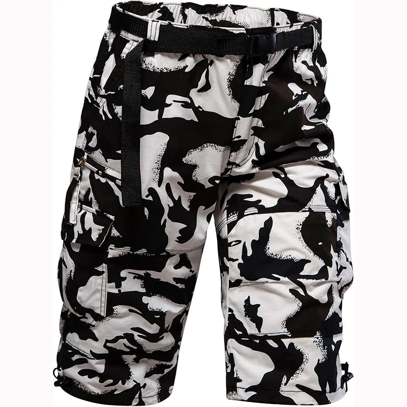 Men's 3/4 Cotton Cargo Shorts with Belt — Zipper Fly, Knee Length | Hiking, Camping & Outdoor Wear
