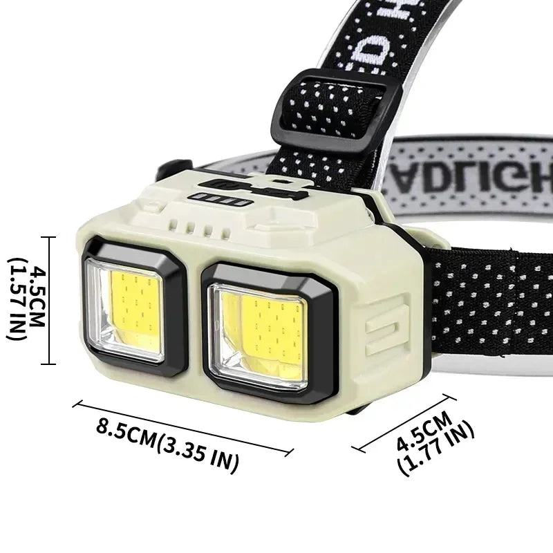 LED Induction Headlamp — 4 Modes, Gesture Sensor, Type-C Rechargeable | Camping, Fishing & Hiking