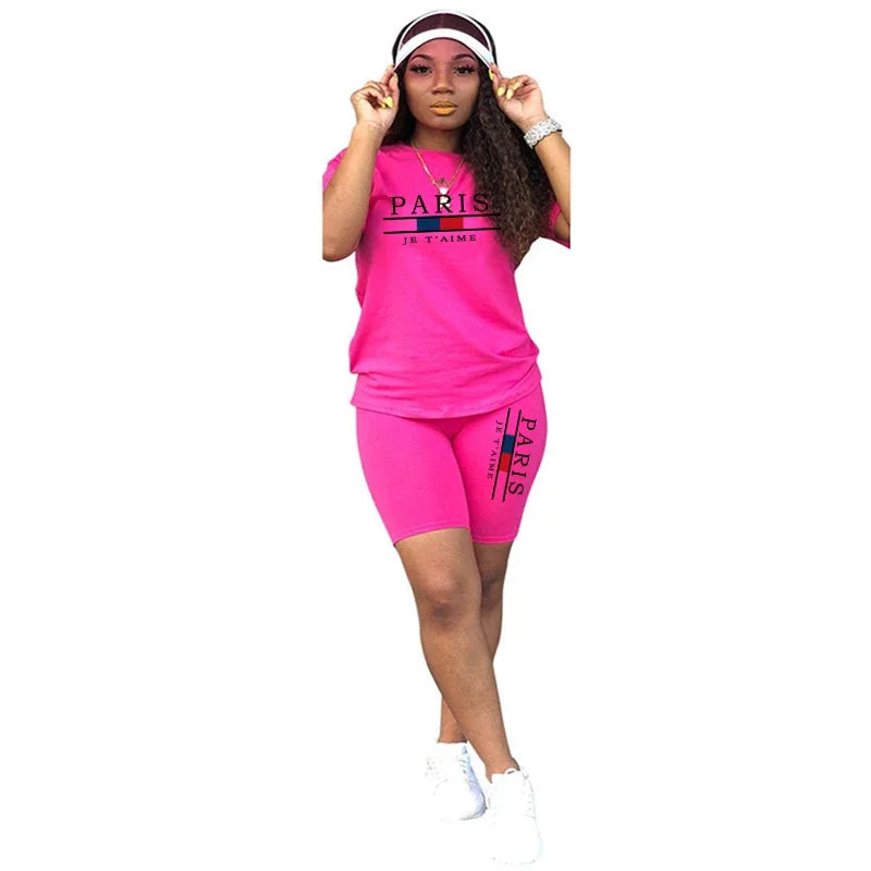 Women's 2-Piece Tracksuit Set – Short Sleeve Tee & Shorts | S–XXXL