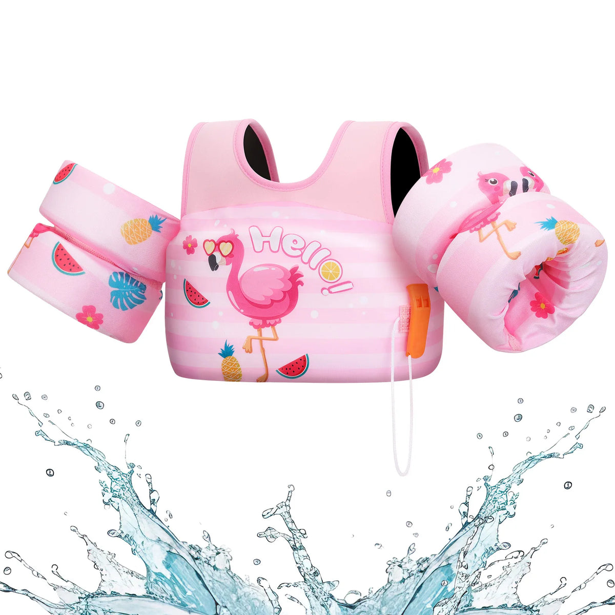 Kids Foam Life Vest & Swim Float | Children's Safety Swim Jacket with Whistle for Ages 3–13