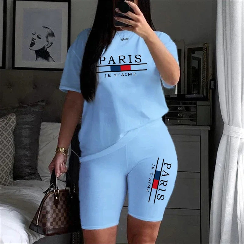Women's 2-Piece Tracksuit Set – Short Sleeve Tee & Shorts | S–XXXL