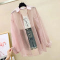 Women's Sheer Chiffon Cardigan Top – Loose Korean Harajuku Style Blouse | S–L