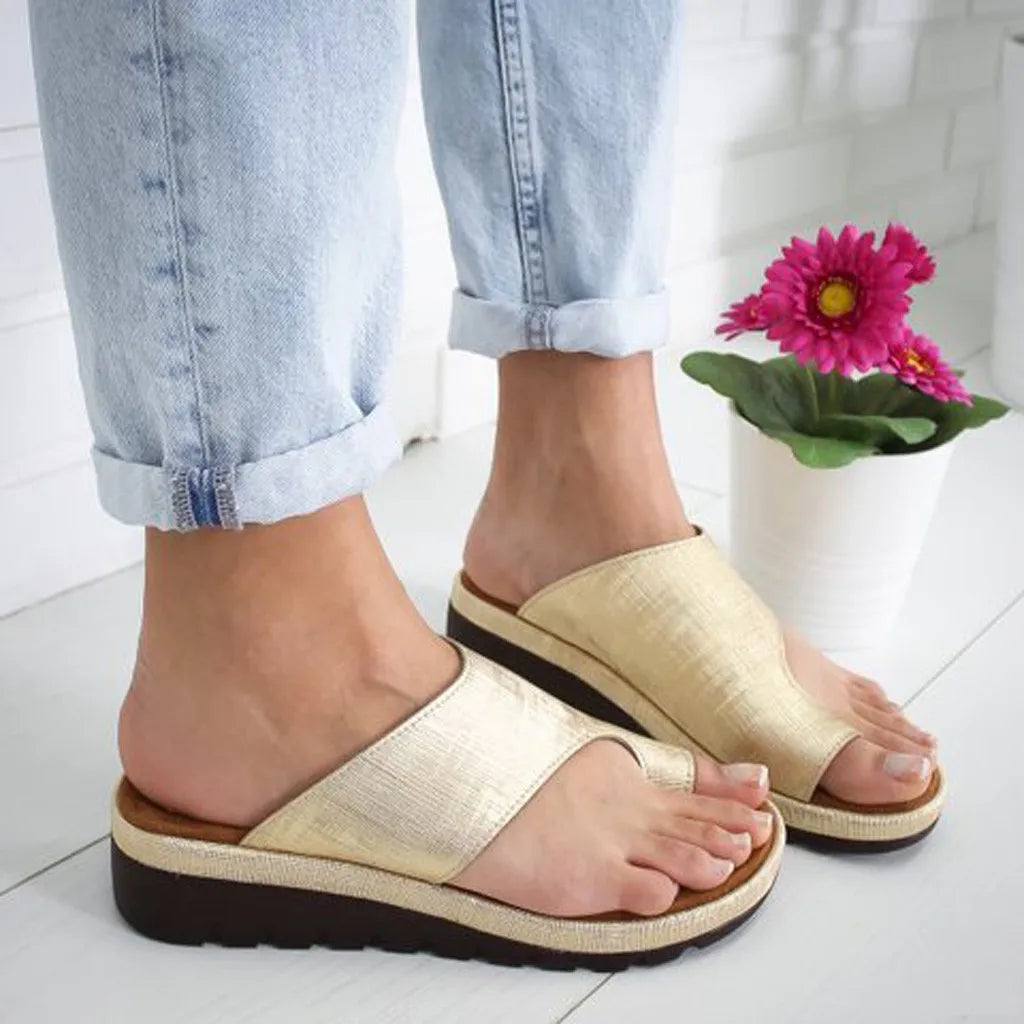 Women's Comfort Platform Flat Sandals – Wide Fit Casual Shoes | EU 35–43