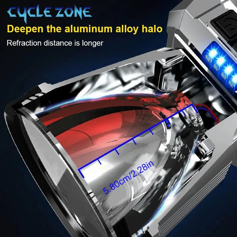 Portable Type-C Rechargeable Headlamp — 3 Modes, Long-Distance Beam, Power Bank | Camping, Fishing & Hiking