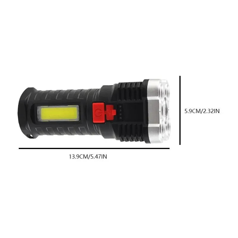 5-LED Rechargeable Camping Spotlight – 3 Modes with Side Light
