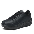 Women's Wedge Platform Leather Sneakers – Breathable Waterproof Casual Shoes | EU 35–43