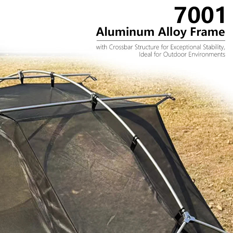 Single Person Camping Cot Tent with Mosquito Net – Detachable Inner & Outer Tent