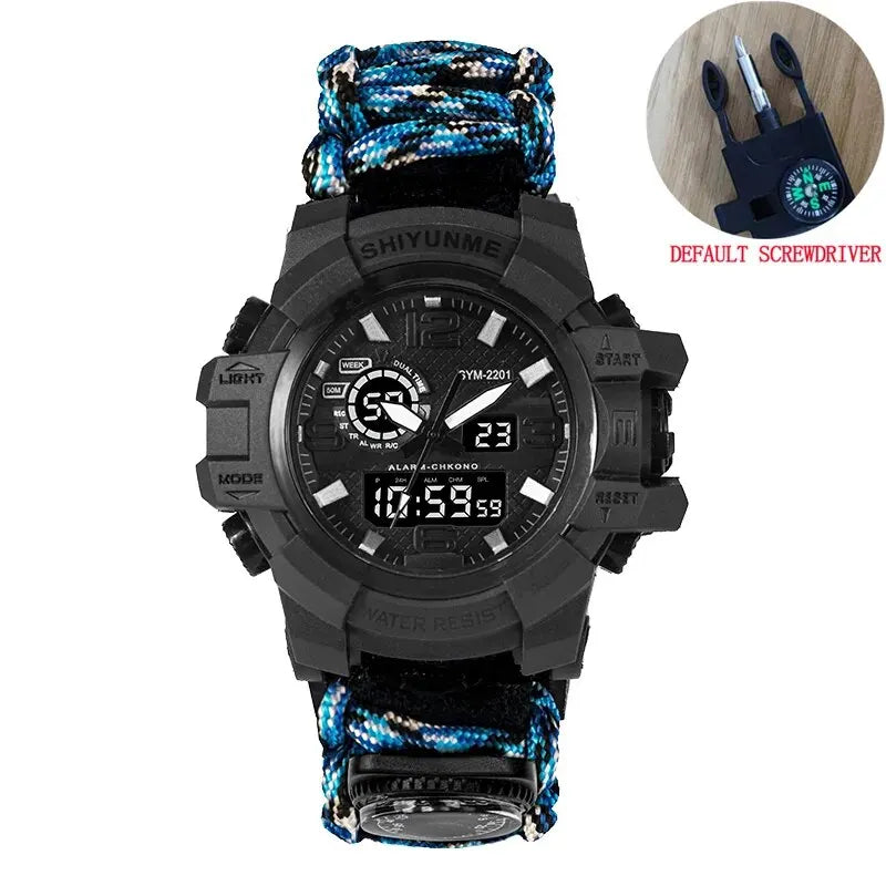 Outdoor Survival Paracord Watch — Military Tactical Multifunctional