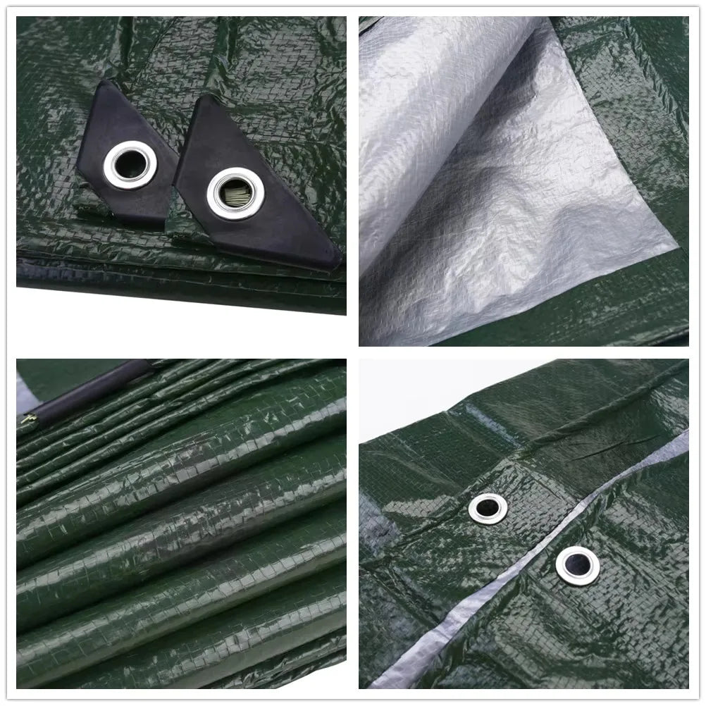 Large Waterproof PE Tarp – Camping Shade Sail, Canopy & Sun Shelter (2–5m Sizes)