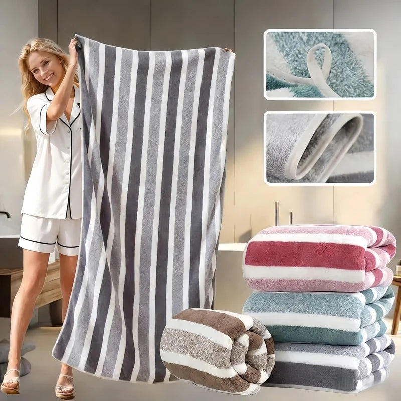 Thick Absorbent Bath Towel – Ultra-Soft, Quick-Dry for Home, Beach & Camp