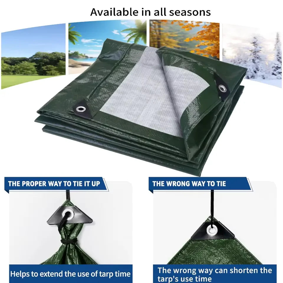 Large Waterproof Tarp – Multi-Size Camping & Outdoor Cover
