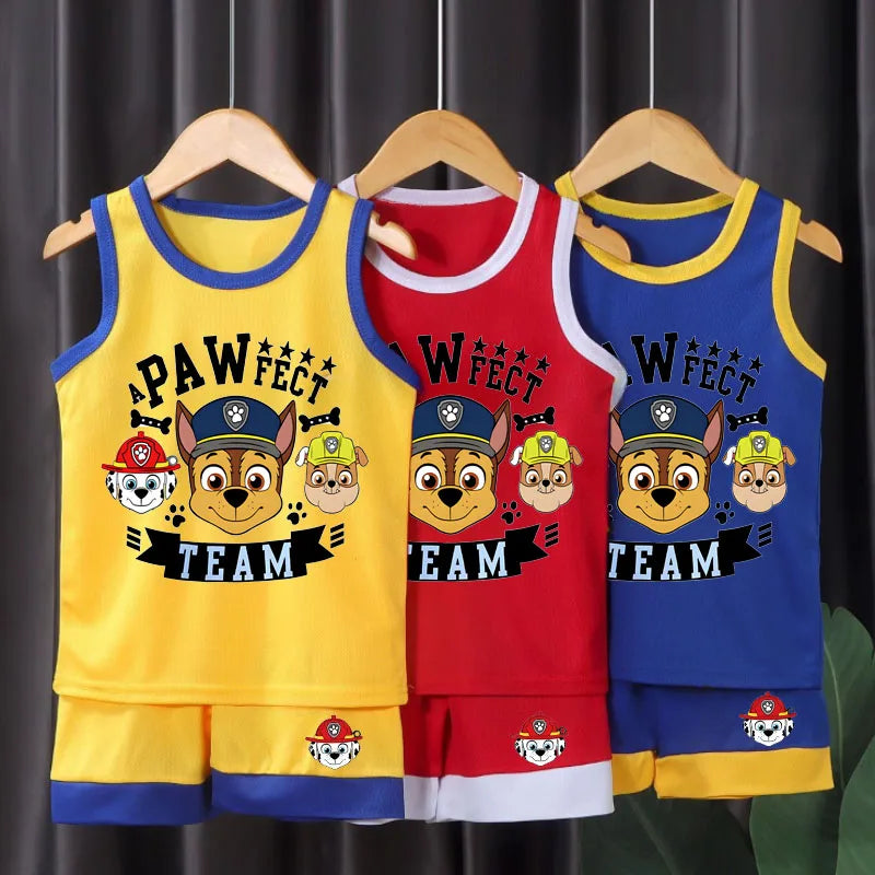 PAW Patrol Boys Mesh Vest & Shorts Set | Breathable Summer Basketball Outfit for Kids Ages 1–10