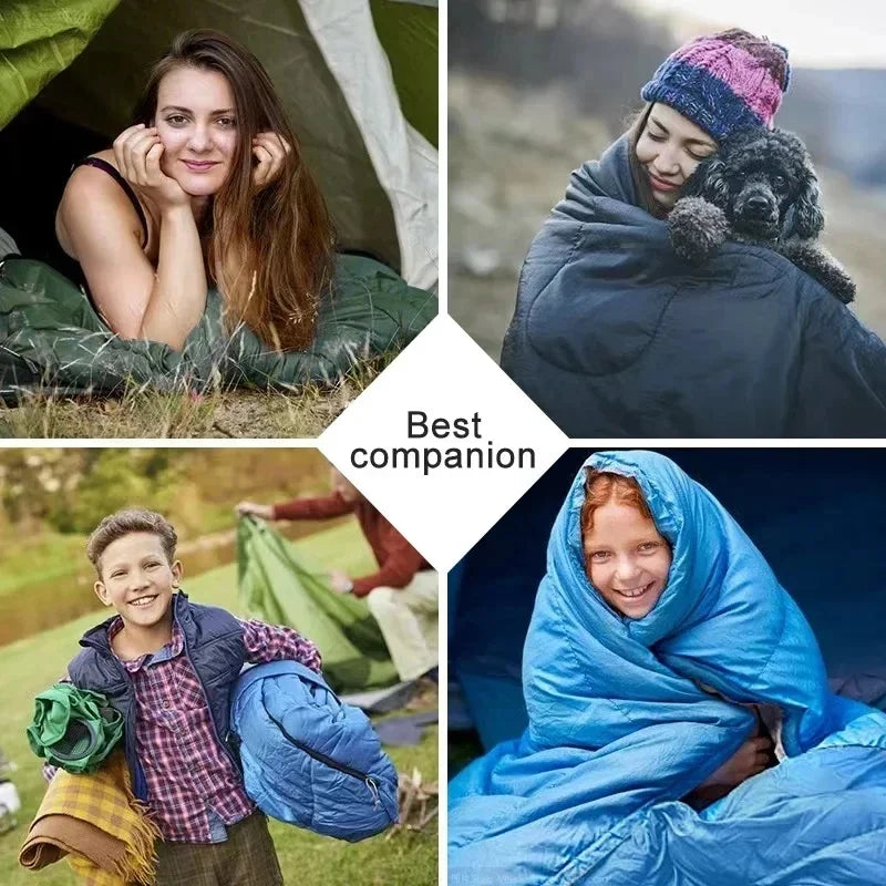 Lightweight Waterproof Sleeping Bag – All-Season Envelope Style for Camping & Hiking