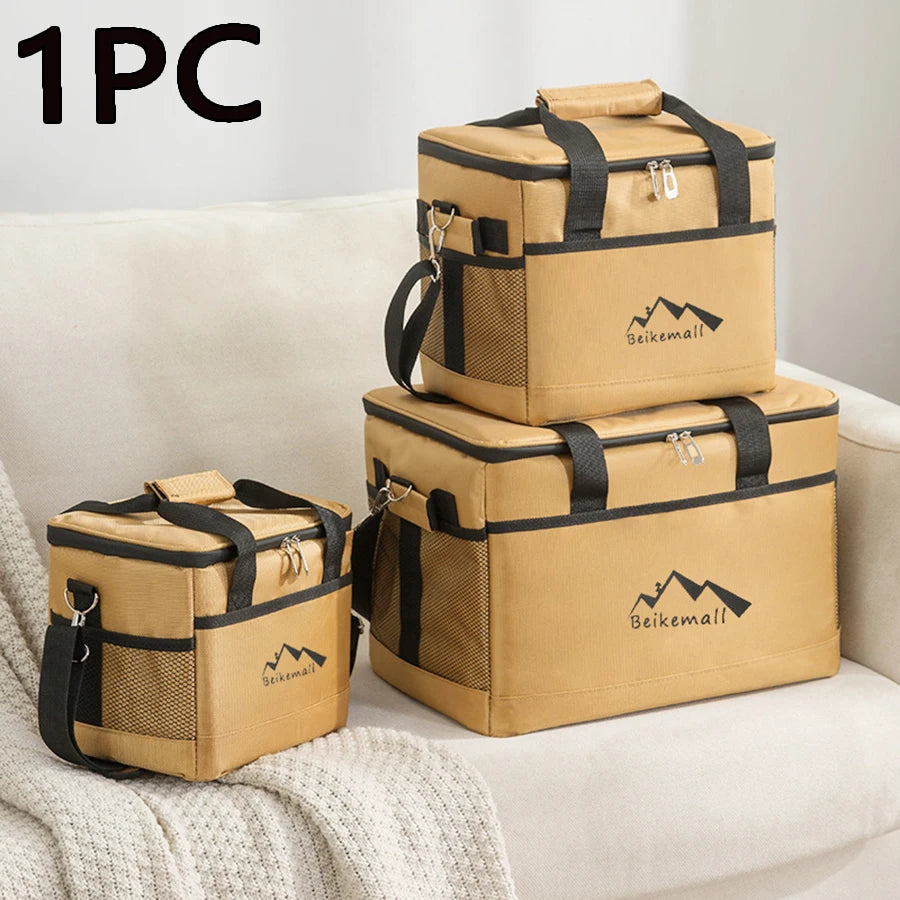 Aluminium Foil Insulated Cooler Bag – Portable Crossbody Lunch & Picnic Box | 10L–68L