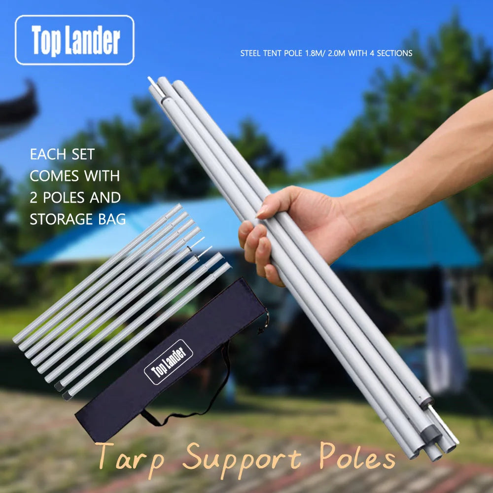Adjustable Folding Tarp Pole – Camping Awning & Tent Support Stick (1.8m / 2m)