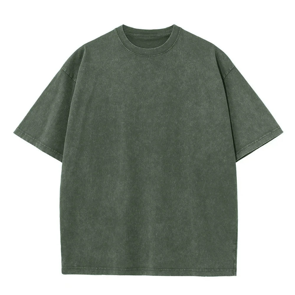 LEDP Men's Vintage Washed Oversized Heavy Cotton Tee — 230G, Short Sleeve | Streetwear T-Shirt