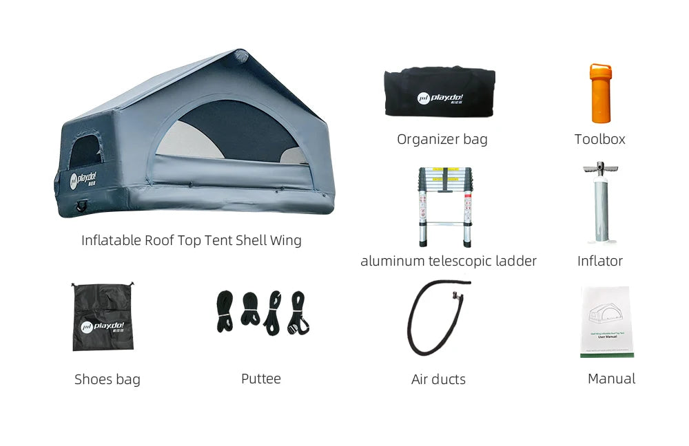 Inflatable Rooftop Tent – 4x4 SUV Car Roof Top Glamping Tent | 4-Season