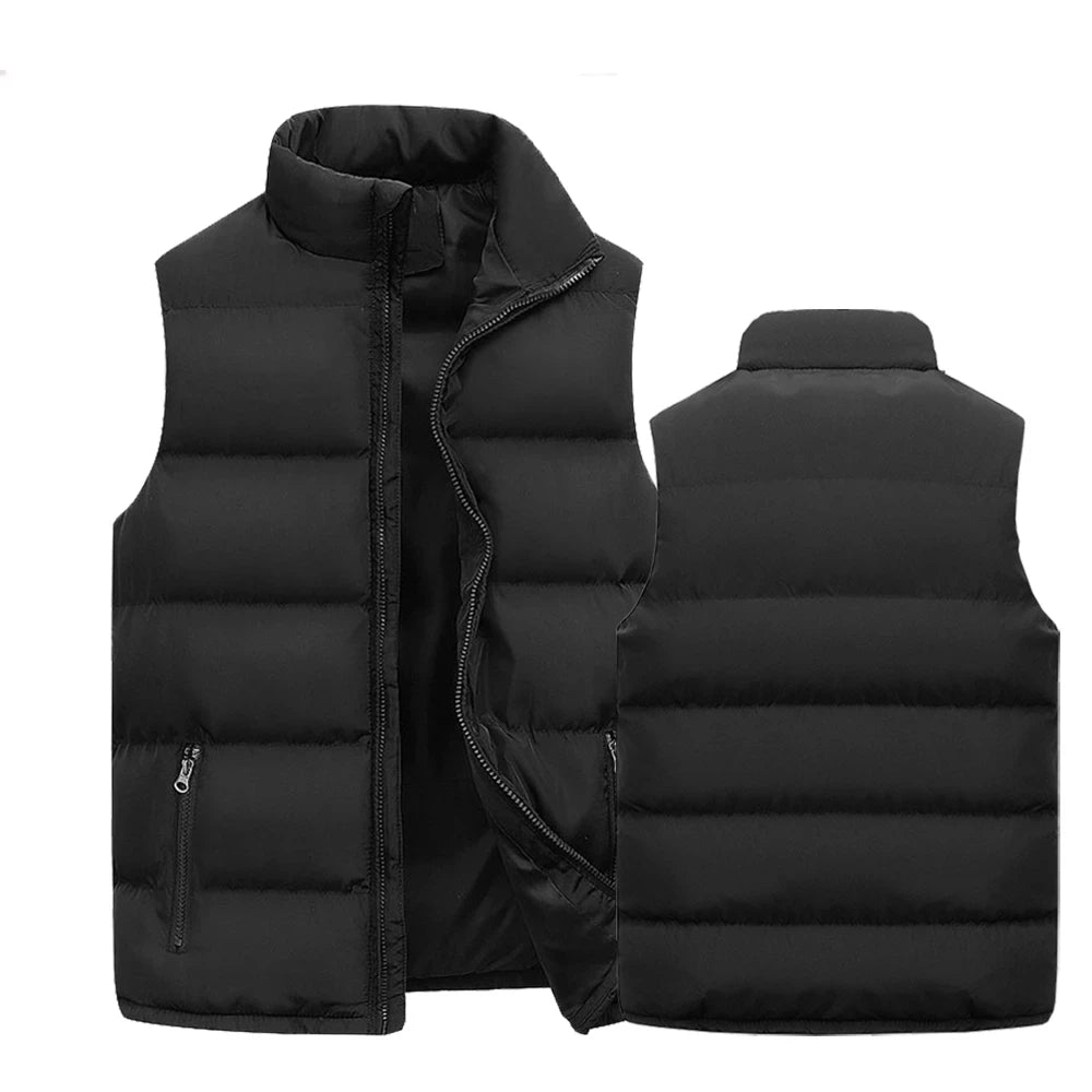 Men's Warm Sleeveless Vest Jacket | Waterproof Zipper Waistcoat