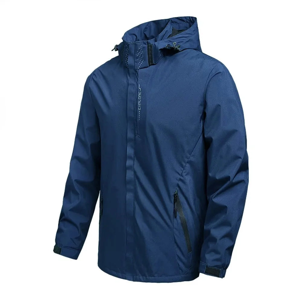 Men's Waterproof Rain Jacket – Lightweight Hooded Windproof Outdoor Raincoat