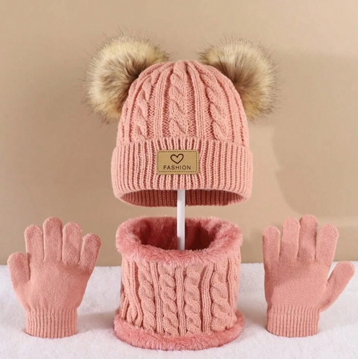 3-Piece Kids Winter Hat, Neck Warmer & Gloves Set | Cute & Warm for Boys and Girls Ages 2–12