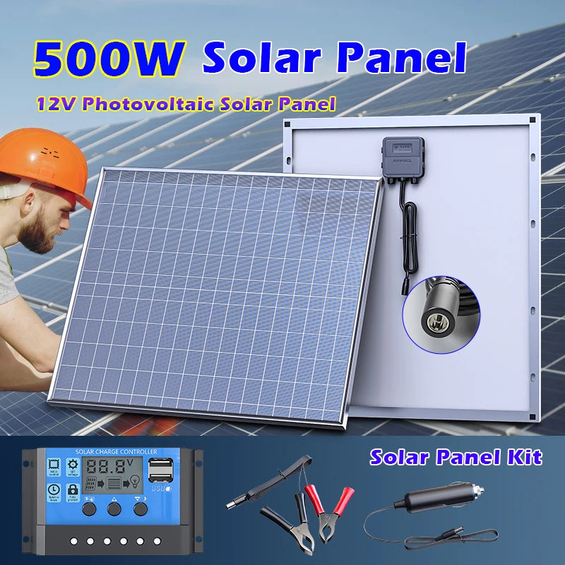 Monocrystalline Solar Panel with Aluminum Frame | 12V Battery Charger for RV, Camping & Off-Grid