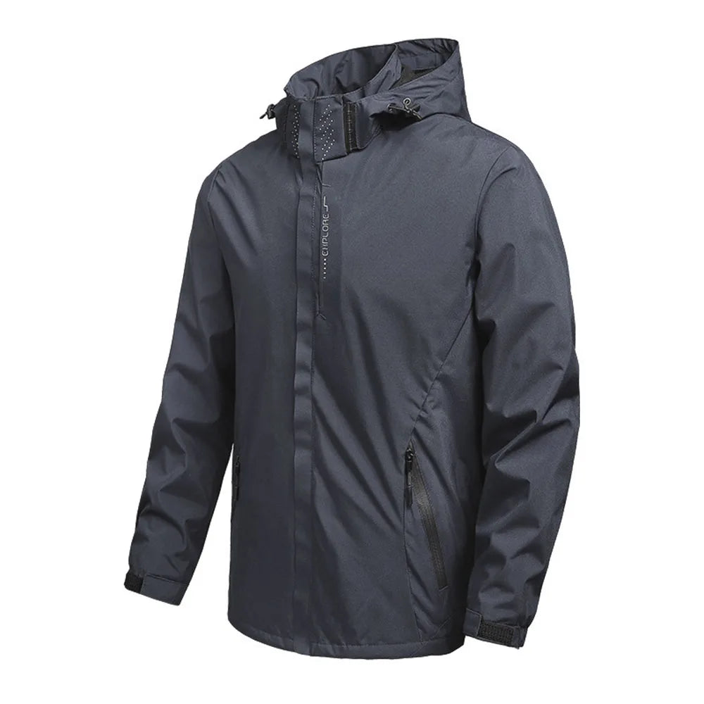 Men's Waterproof Rain Jacket – Lightweight Hooded Windproof Outdoor Raincoat