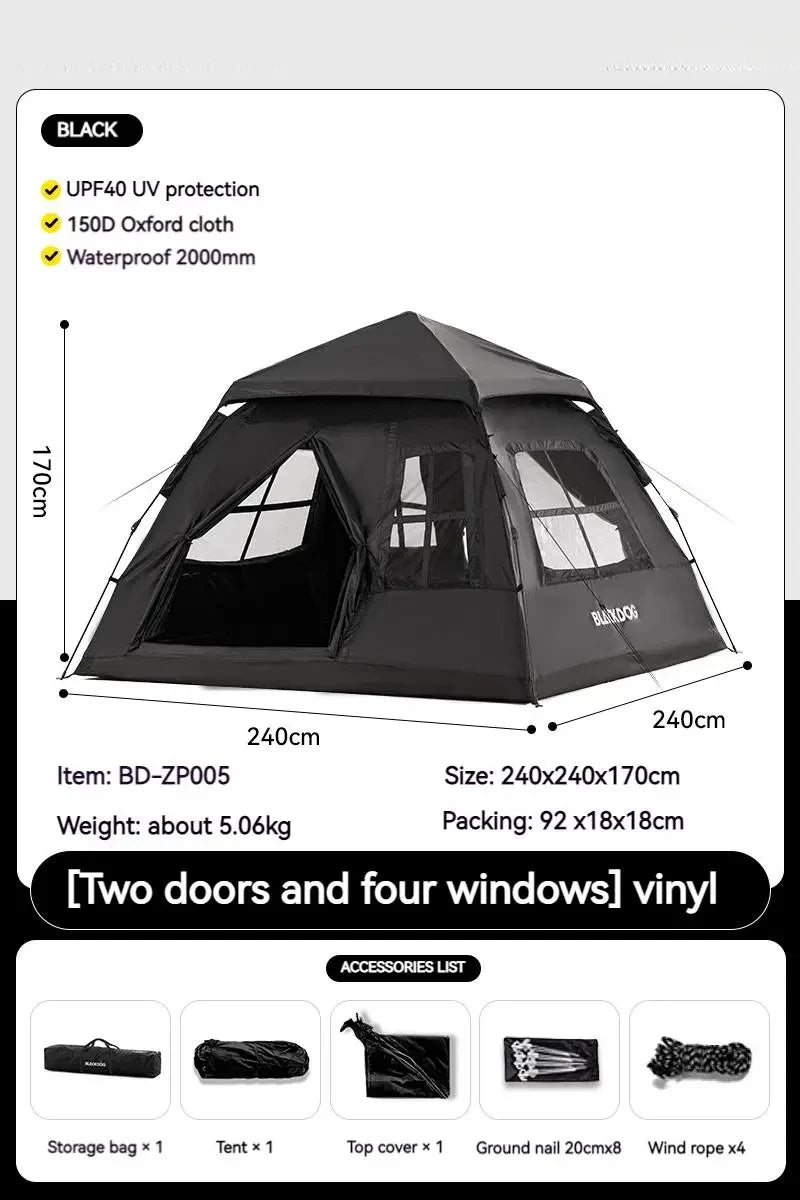 Automatic Quick-Open Camping Tent – UV & Rainstorm Protection Portable Outdoor Tent