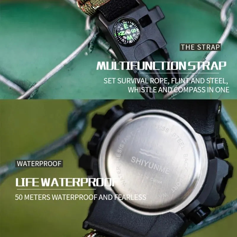 Outdoor Survival Paracord Watch — Military Tactical Multifunctional