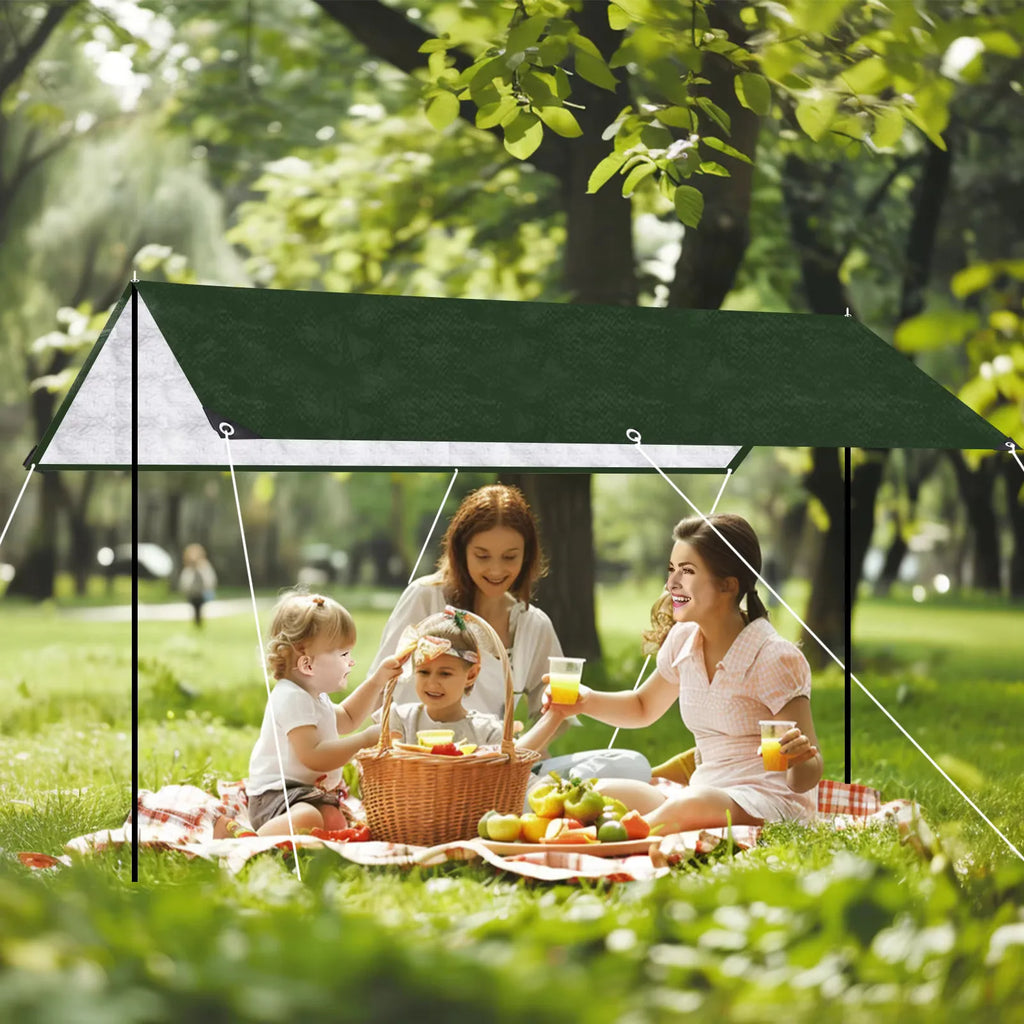 Large Waterproof PE Tarp – Camping Shade Sail, Canopy & Sun Shelter (2–5m Sizes)