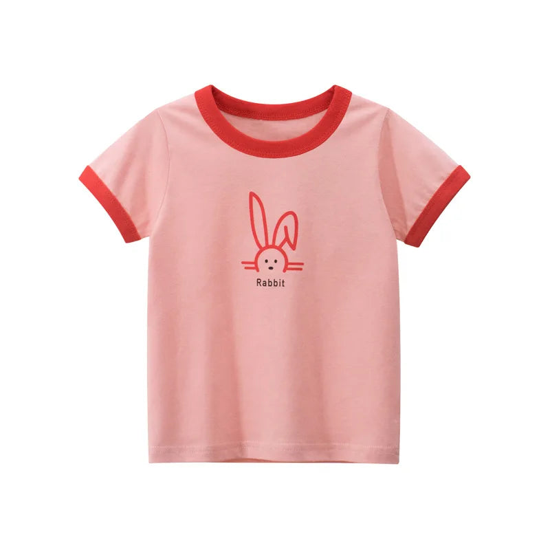 Girls Printed T-Shirt | Short Sleeve Summer Top | Ages 2–8 | Cotton