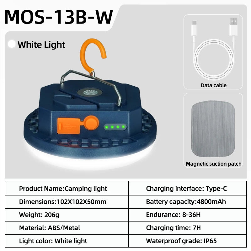MOSLIGHTING Rechargeable Camping Lantern — 600LM/800LM, Dual Colour, Power Bank | Tent Lamp & Emergency Light