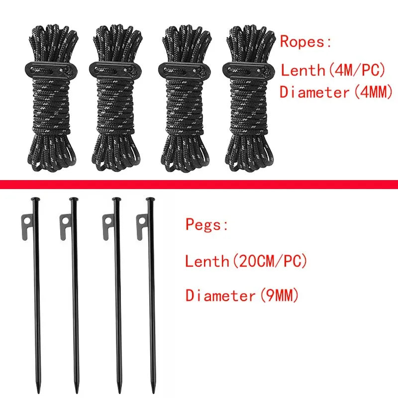 18-Piece Adjustable Tent Pole Set – Camping Tarp & Shelter Support