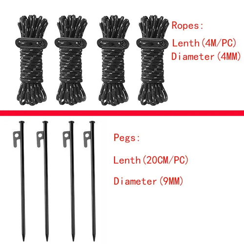 18-Piece Adjustable Tent Pole Set – Camping Tarp & Shelter Support