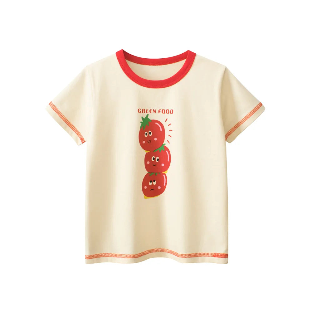 Girls Printed T-Shirt | Short Sleeve Summer Top | Ages 2–8 | Cotton